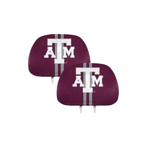 Texas A&M NCAA Printed Headrest Cover Set Maroon / White / Gray - Picture 1 of 5