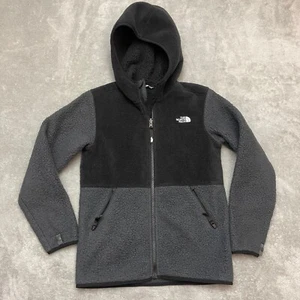 The North Face Jacket Boys Large Full Zip Fleece Gray Black Denali - Picture 1 of 8