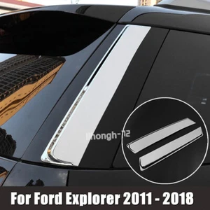 Fit For Ford Explorer 2011 -2018 Chrome ABS Rear Window Triangle Cover Trim 2pcs - Picture 1 of 8