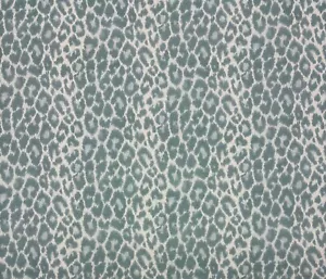 BALLARD DESIGNS KNOX BLUE ANIMAL LEOPARD PRINT MULTIUSE FABRIC BY YARD 54"W - Picture 1 of 6