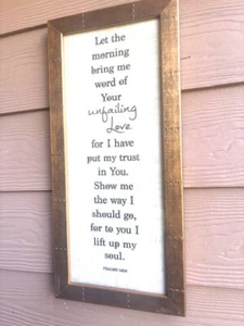 Inspirational Wall Art Psalm  Bible Scripture W/ Crystals Gold Frame 22" x 10" - Picture 1 of 8