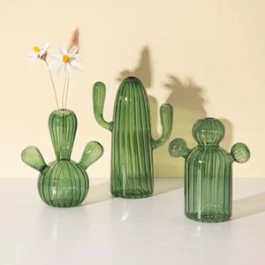 Glass Cactus Decorative Vase - Picture 1 of 15