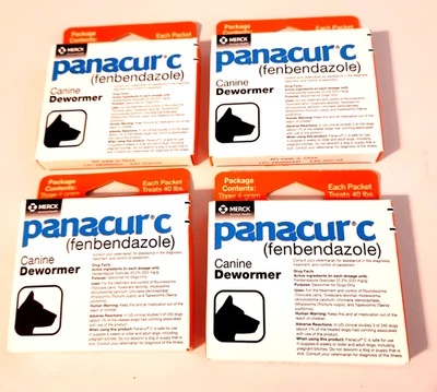 4x Panacur C Canine Dewormer (Fenbendazole), (3) 4 Gram Packets for 40 lb Dogs - Image 1 of 4