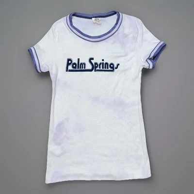 Vintage 70s Palm Springs Blue Ringer Women’s Sz Large Faded Thrasher 1970’s Tee - Image 1 of 4