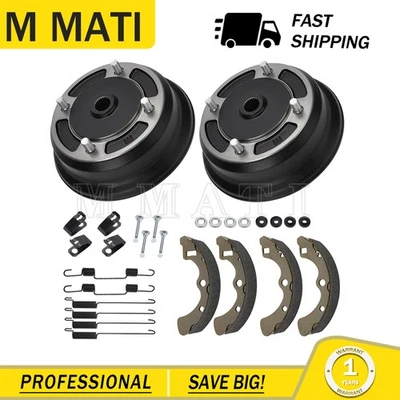 Rear Brake Drums Shoes For Kawasaki Mule 3010 KAF 620 950 4x4 Trans Diesel 01-08 - Image 1 of 4