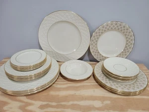 Lenox Jacquard Gold Porcelain Dinnerware Set ---PICK--- - Picture 1 of 14