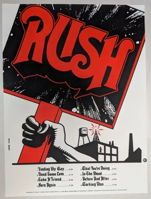 RUSH ОЧЕНЬ РЕДКИЙ ПЛАКАТ «РАБОЧИЙ ЧЕЛОВЕК» 50-Я ГОДОВЩИНА КАНАДСКАЯ ВЕРСИЯ #/50 - Изображение 1 из 4