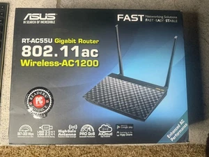ASUS RT-AC55U Dual-Band Wireless-AC1200 Gigabit Router - Komplett im Karton - Bild 1 von 5