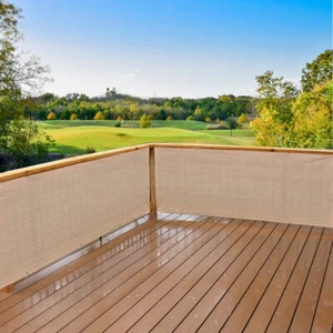 Maßgeschneiderte Größe Sichtschutz Zaunschirm Garten Hof Windschutzscheibe Netz Schirmabdeckung - Beige - Bild 1 von 7