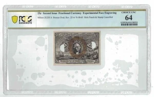 25c Experimental Milton 2E25F.6 PCGS 64 - Picture 1 of 2