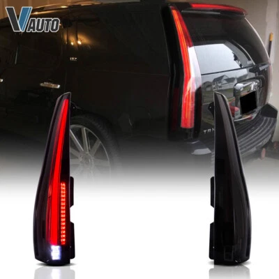 Pair LED Smoked Black Tail Light For 2007-2014 Cadillac Escalade/ESV Left＆Right - Image 1 of 4