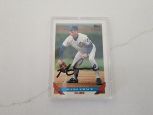 In person autographed 1993 Topps - #630 Mark Grace