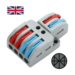 Conector de cable eléctrico de 2 a 6 vías bloque de terminales divisor de cable 24-12 AWG - Imagen 1 de 11