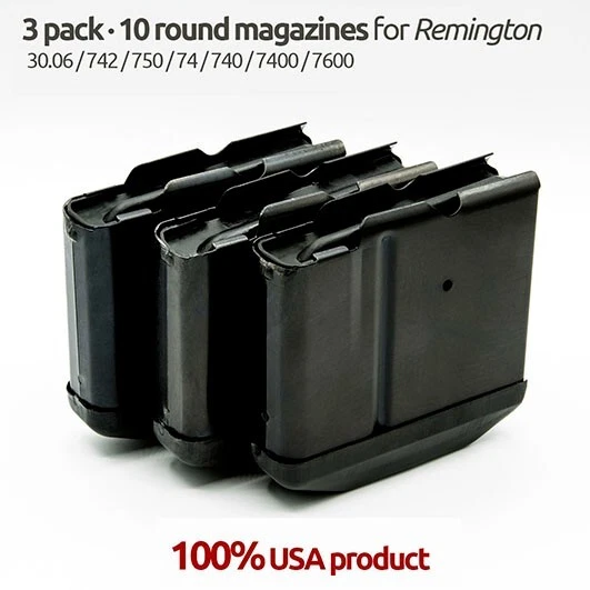Paquete de 3 revistas redondas Remington 30.06 10 30.06/740/7600/270/742/7507400 acero Foto 1 de 1