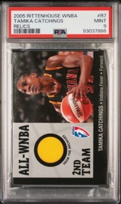2005 Rittenhouse WNBA Tamika Catchings Jersey Relic PSA 9 Indiana Fever - Image 1 of 2