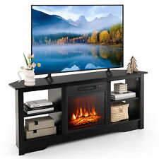 58'' Fireplace TV Stand w/ 18'' 1400W Electric Fireplace Adjustable Brightness