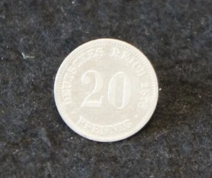 1875H German Empire 20 Pfennig Very Fine Condition Excellent Collectible Coin! - Picture 1 of 2