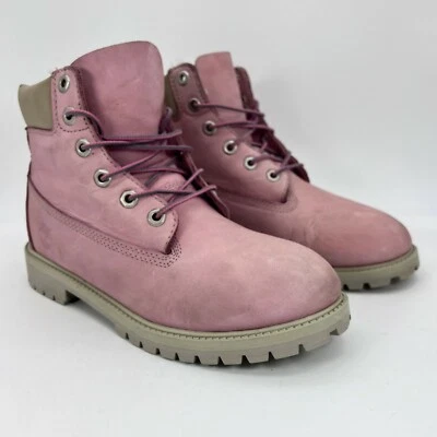 Timberland Niñas 6 Pulgadas Premium Juniors 12919 Botas de Combate Rosa con Cordones Talla 7 Foto 1 de 4