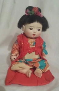 Muñeca china vintage Mark Farmer 1960 de Japón con factura de venta original - Imagen 1 de 6