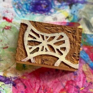 Estampilla de impresión de bloques de madera con motivo web abstracto Speedball tallada a mano de colección 2x3 - Imagen 1 de 2