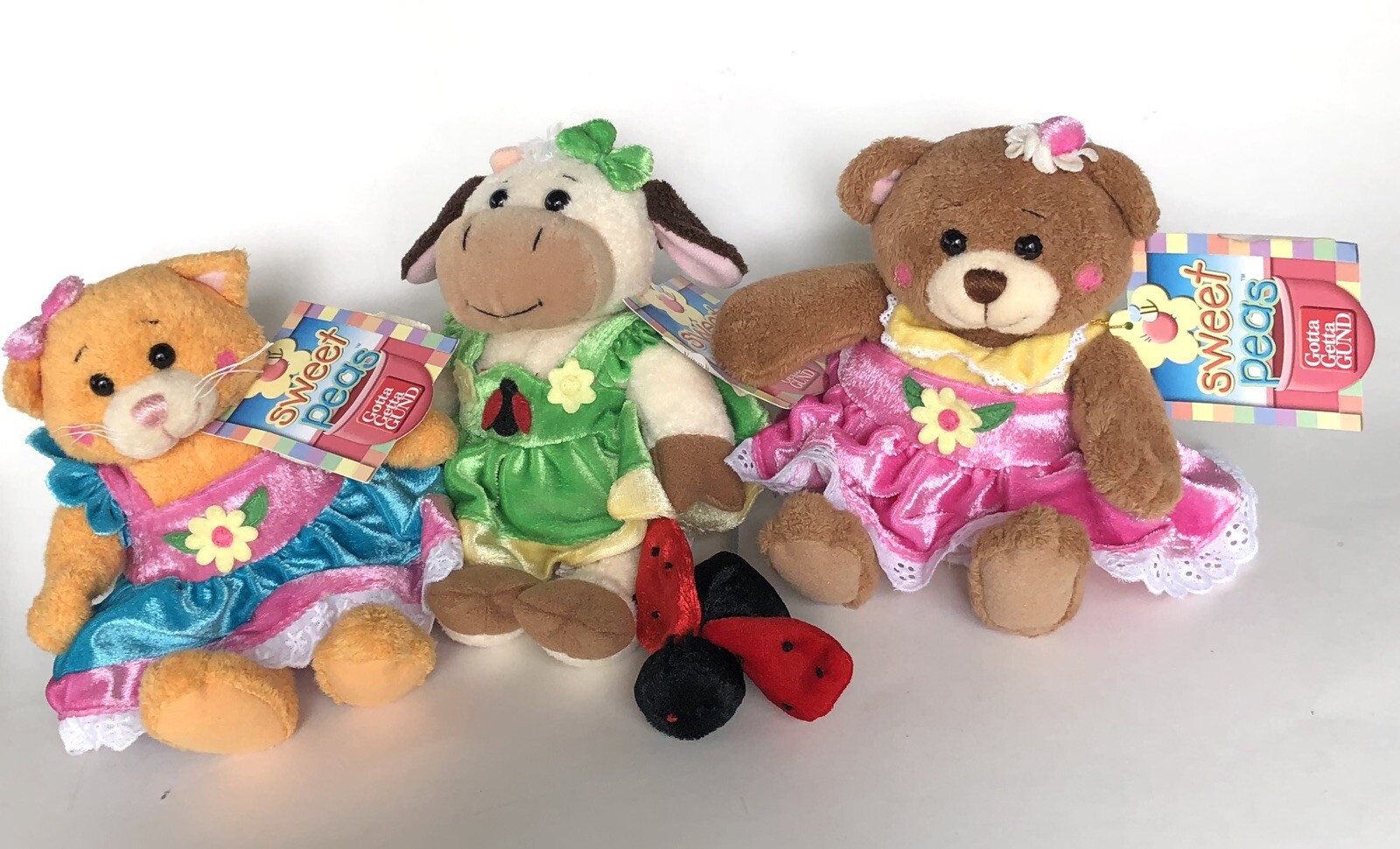 Gund Inc Sweet Peas Lot of 3 Plush Toys 