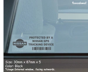 5X PROTECTED BY A NISSAN GPS Car Security Stickers Anti Theft Decals Gift - Picture 1 of 3