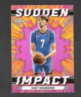 Chet Holmgren 2023-24 Topps Chrome Sudden Impact Refractor SP #SI-23 - Image 1 of 2