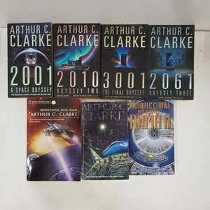 Arthur C Clarke 7 x Paperback Book Bundle Space Odyssey 2001, 2010, 3001, 2061 - Picture 1 of 6