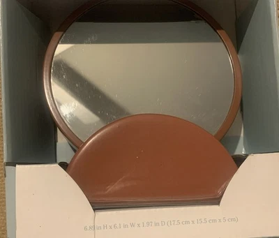 D572 Bed Bath & Beyond Daylesford Round Mirror 6.89 In X 1.97, Ceramic Base NEW - Image 1 of 4