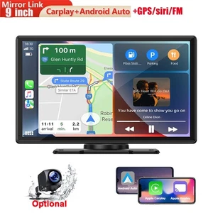 9" Wireless Car Stereo w/Apple Carplay & Android Auto,Portable Touch Screen GPS - Picture 1 of 10