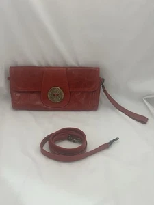 Bolso Cartera Bon Ton Vintage Hecho a Mano en Australia Cuero Genuino Rojo Envejecido - Imagen 1 de 8