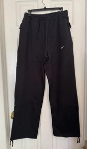 Pantalones Nike Para Hombre Pequeños Negros Sueltos Pierna Recta Apilados Longitud Polar Swoosh - Imagen 1 de 11