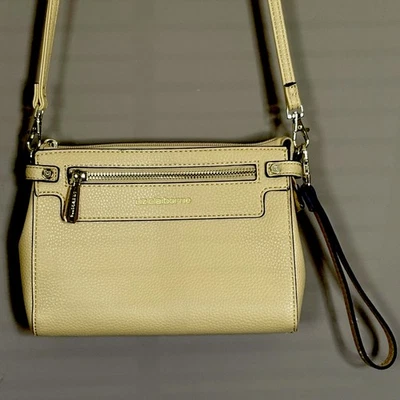 Liz Claiborne Faux Leather Crossbody Shoulder Strap & Wristlet Strap Yellow - Image 1 of 4