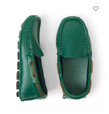 Janie and Jack Mocasines de Cuero Mocasines de Conducción Evergreen Niños Talla 12 Foto 1 de 4