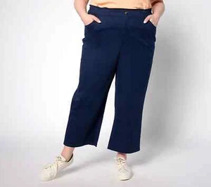 Denim & Co. EasyWear Pantalones Cortos de Sarga con Bolsillos-A633289 Mujer Nuevos - Imagen 1 de 8