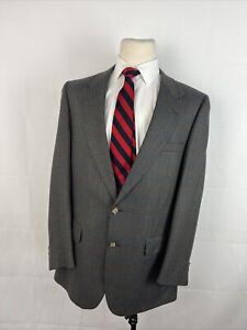 Burberry Men's Gray Brown Plaid Blazer 44R $2,195