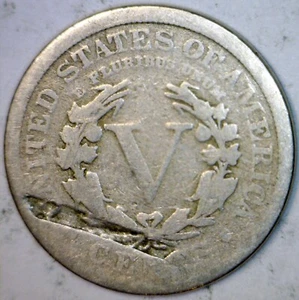 1911 ERROR LAMINATION Liberty Nickel Coin Defective w/ Pc of Planchet Missing ! - Picture 1 of 4