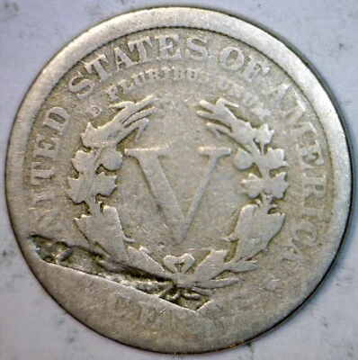 1911 ERROR LAMINATION Liberty Nickel Coin Defective w/ Pc of Planchet Missing ! - Image 1 of 4