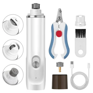 Elektrischer Hund Nagelschleifer 3 Anschlüsse Haustier Trimmer Katze Zehen Kralle Schere Cliper USB - Bild 1 von 12