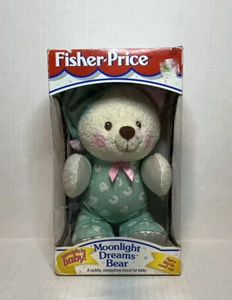 Fisher Price Vintage 1997 MOONLIGHT DREAMS TEDDY BEAR Stuffed Animal Plush CIB - Picture 1 of 10