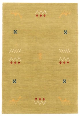 Tissage à la Main Tissés Tapis D'Orient 90x60 cm-Modern, Laine, Tapis, , Jaune - Photo 1/4