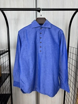 Recency of Mine Linen Cotton blue half button shirt - Image 1 of 4