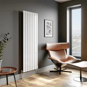 Radiador vertical de diseño de panel plano único - 1800 x 604 mm blanco 8 tubos - Imagen 1 de 13