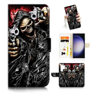 ( For Samsung S24 Ultra ) Wallet Flip Case Cover AJ24316 Horror Skull - Photo 1 sur 7