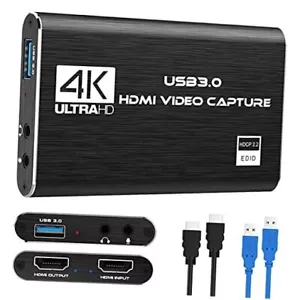 Game Capture Card USB 3.0 Video Card HD 1080P HDMI Video Recording with Black - Picture 1 of 7