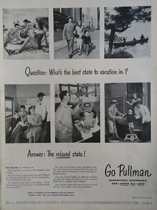 1951 Pullman standard railroad print ad, what's the best state to vacation in? - Picture 1 of 1