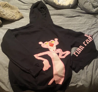 Pullover negro con capucha Pink Panther para mujer talla pequeña usado en excelente estado 2016 Foto 1 de 4