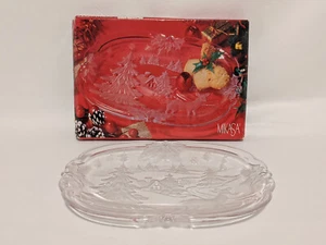 Mikasa Christmas Woods Canape/Snack Glass Serving Tray 10" x 7" - Picture 1 of 10