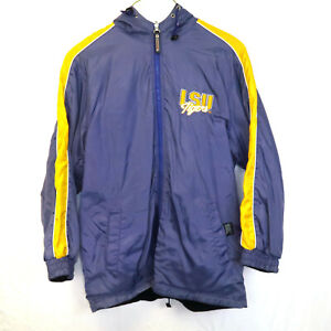 Colosseum LSU Tigers Reversible Coat/Jacket Mens L Large Embroidered Rain Fleece