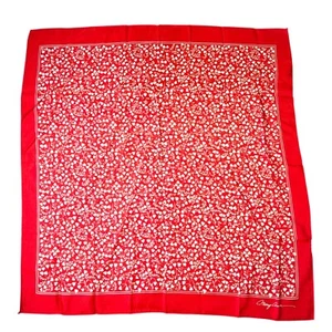 Mary Ann Hallmark Scarf Womens Vtg 1978 Square Japan Red Hearts Love Romantic - Picture 1 of 8